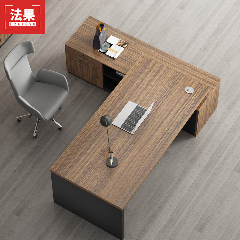 法果 老板桌现代简约总裁桌办公桌板式大班台经理桌主管桌不含椅 2000