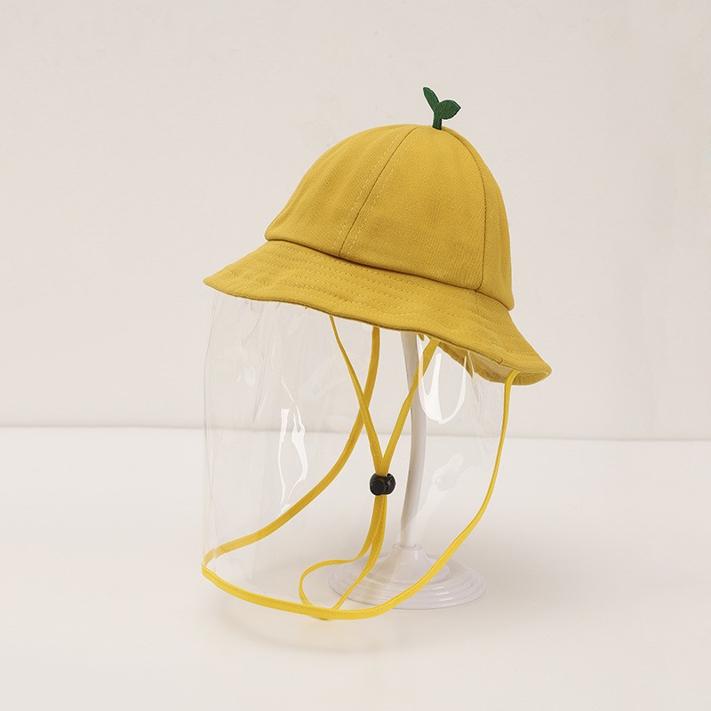 韩贝蓓 婴儿防护面罩儿童渔夫帽防护帽宝宝遮阳帽防飞沫隔离面罩 YF280 婴儿款(黄色)魔术贴可拆卸