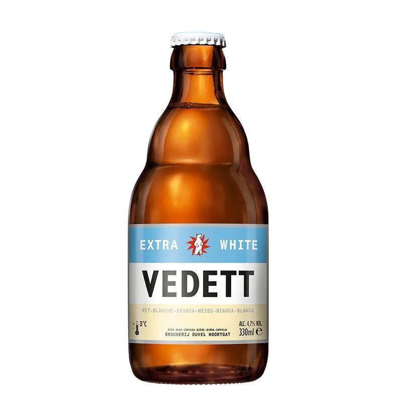 【京东酒世界】VEDETT/白熊 比利时原装进口 精酿啤酒 白啤 白熊啤酒330ml*24瓶 整箱
