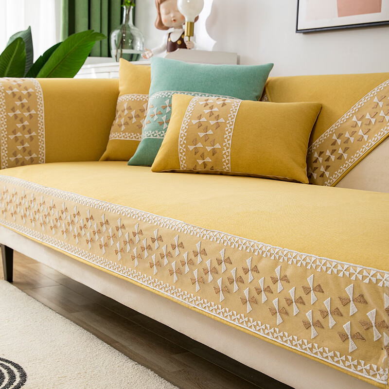 李坤棉麻沙发垫四季通用简约现代防滑坐垫子全包皮沙发套罩盖布巾