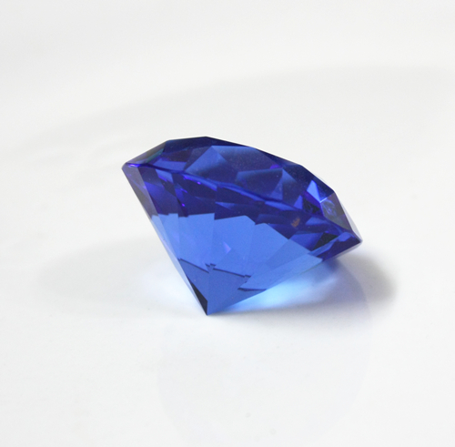 4厘米儿童彩色透明水晶玻璃钻石奖励宝石玩具小孩子生日节日礼物 【水晶4厘米】深蓝一颗