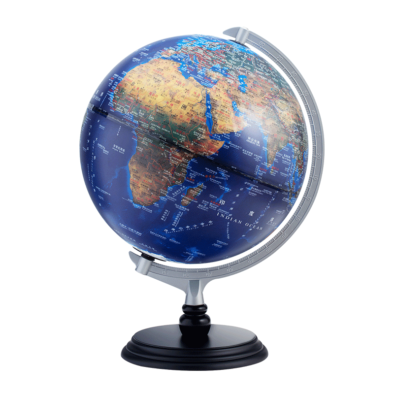 北斗AR智能语音地球仪立体浮雕卫星影像数字地球仪大号30cmLED灯初高中教学礼品办公室摆件