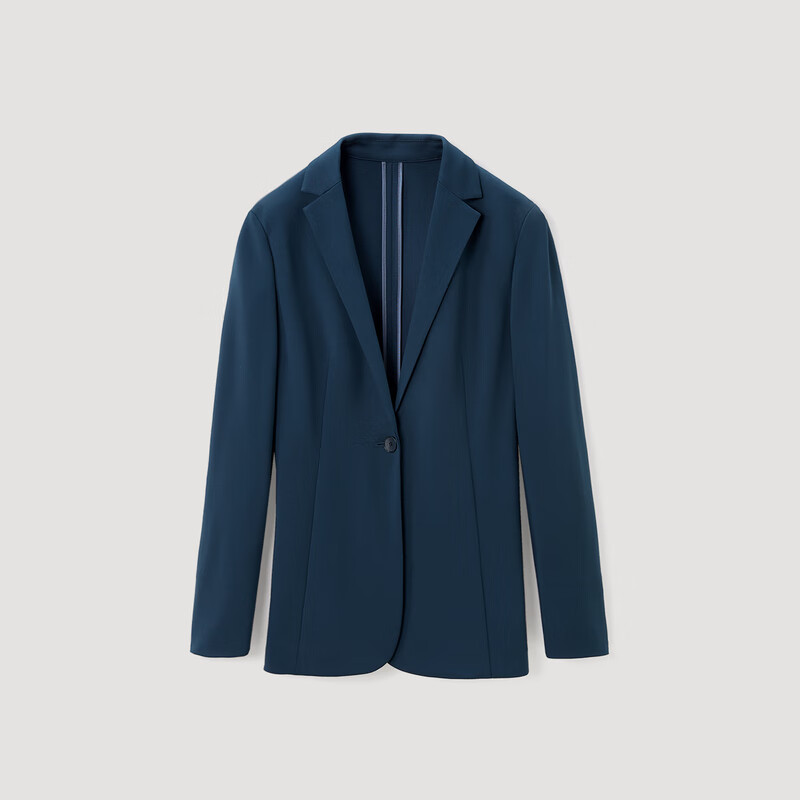 OVV秋冬热卖高弹针织通勤职业套装西服上衣 藏青A6 M