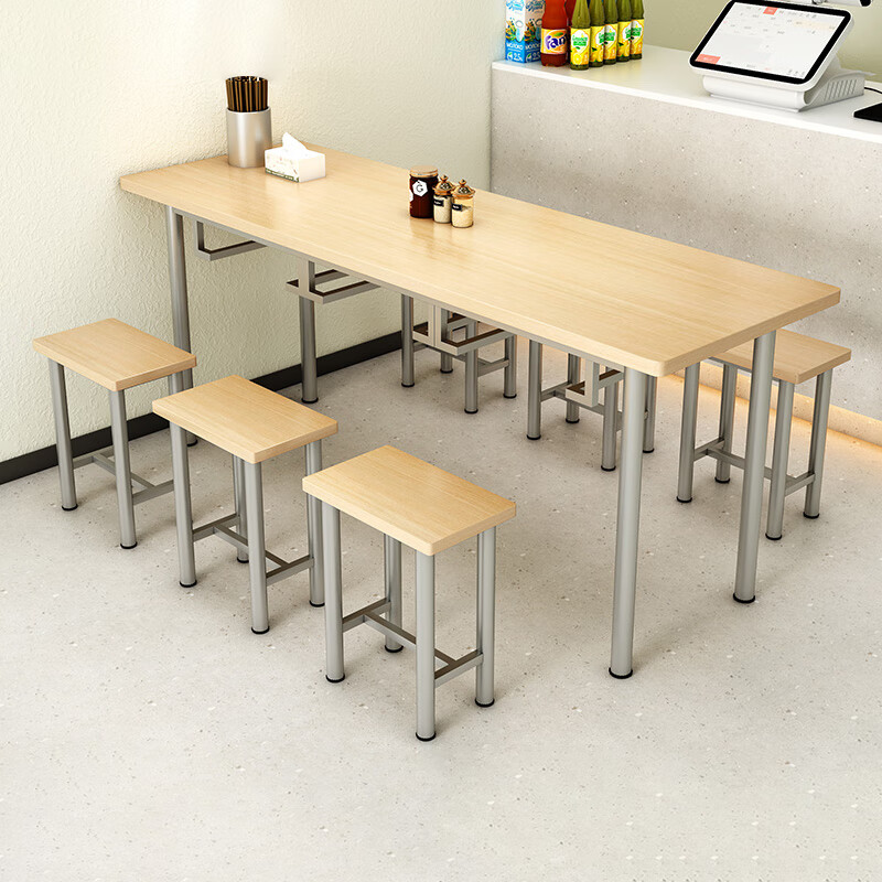 林感 六人位食堂餐桌 可挂凳 收纳凳子组合餐桌 一桌六凳 快餐桌椅 职工餐厅桌椅 学校餐桌 180*60尺寸怎么看?