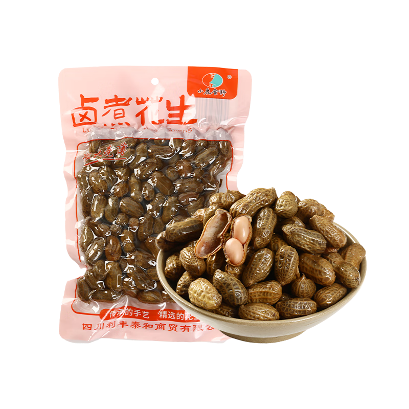 小鹿食野原味五香水煮鹵煮花生500g/袋下酒菜小龍蝦冷啖杯歐洲杯看球零食