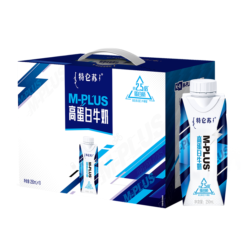 蒙牛特仑苏M-PLUS牛奶250ml*10盒 6.0g高蛋白/100ml 送礼盒装