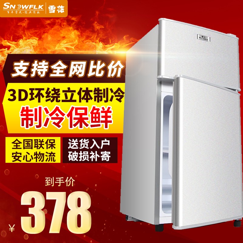 【送货入户】雪花（SNOWFLK）小型电冰箱自营家用静音节能迷你小冰箱 家用性价款 BCD-42A118【拉丝银】