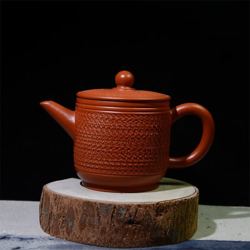京品小米粒潮州章氏全手工手拉壶宽口易下茶叶绞泥壶朱泥小号家用茶壶