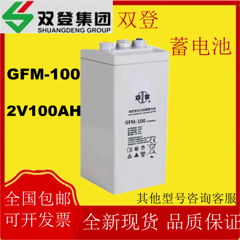 双登蓄电池GFM-100 2V100AH机房UPS不间断电源铅酸免维护备用电源 2V100AH