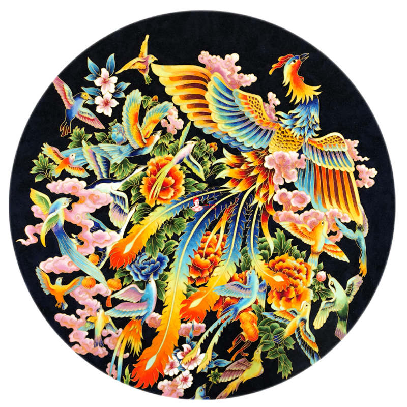 景韵阁掐丝珐琅百鸟朝凤 掐丝珐琅画 diy材料包 金丝画 景泰蓝 非遗