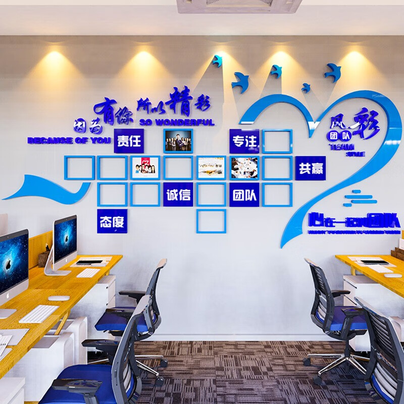 烈鸟员工风采团队公司企业文化相框照片墙激励口号励志标语墙贴文化墙