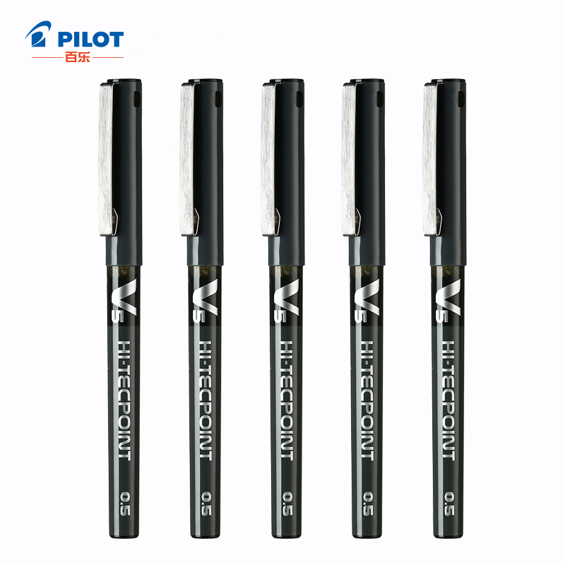 pilot深度 日本进口百乐中性笔bx-v5直液式学生考试用中性笔彩色走珠