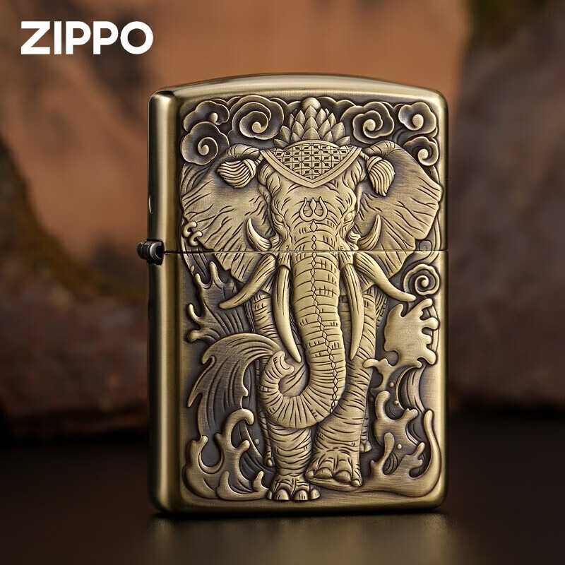 火机 鬼王六牙象王金色盔甲机精致3d浮雕防风煤油男士火机 六牙白象王