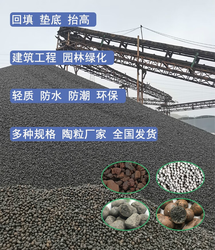 轻质工程建筑园林陶粒回填卫生间厕所填充垫底滤料混凝土 1包