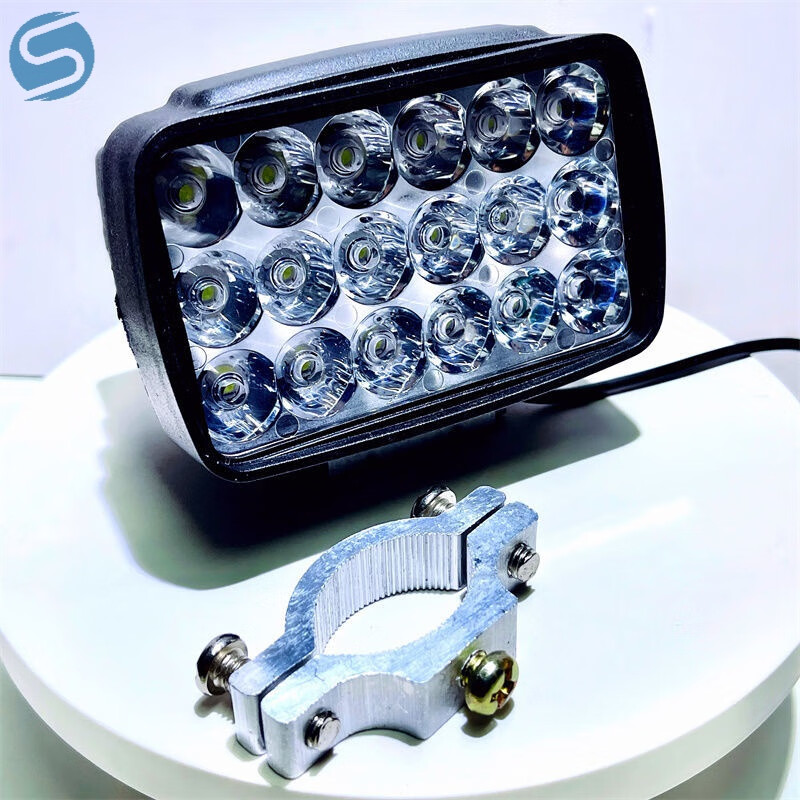 氏修【12V-85V通用】摩托车超亮改装灯电动车LED防水大灯免接线聚光灯 1支超亮夜豹18盏+螺丝