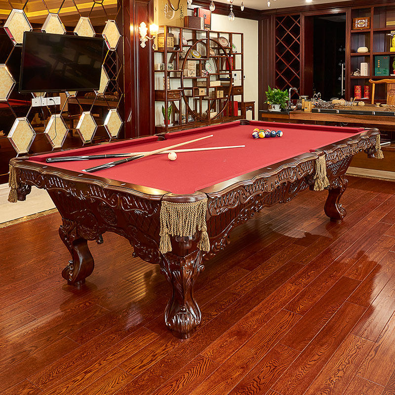 帝豪台球桌用室内标准型实木美式中式黑八案子球厅球房桌球台 法老王9尺