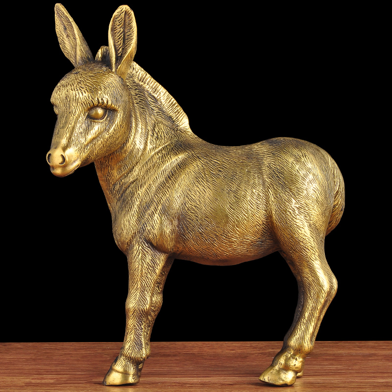 莲善堂铜骡子摆件家居客厅玄关装饰品乔迁新居礼物办公室老板桌工艺