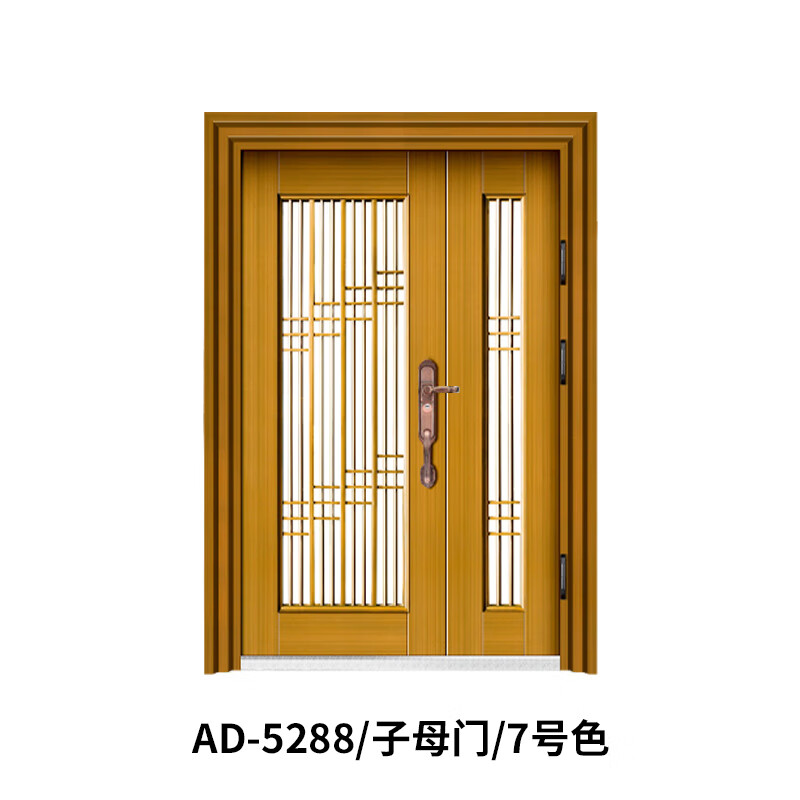 德骊嘉玻璃门大门双开门中式别墅子母门家用乡村农村自建房入户 5288