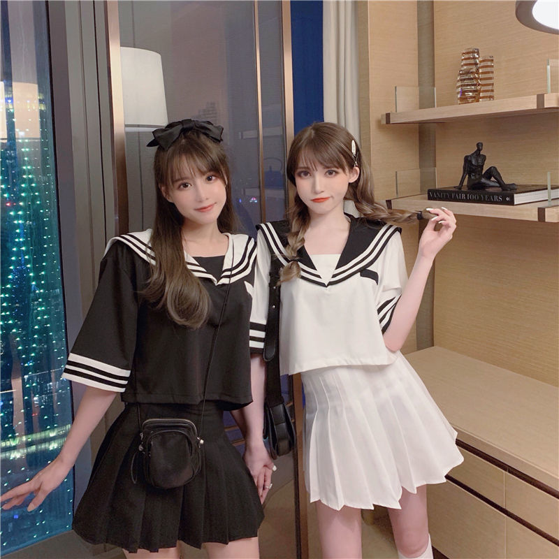 【2021新款】优诗菲夏季两jk制服裙日系水手服闺蜜装百褶裙两软妹班服