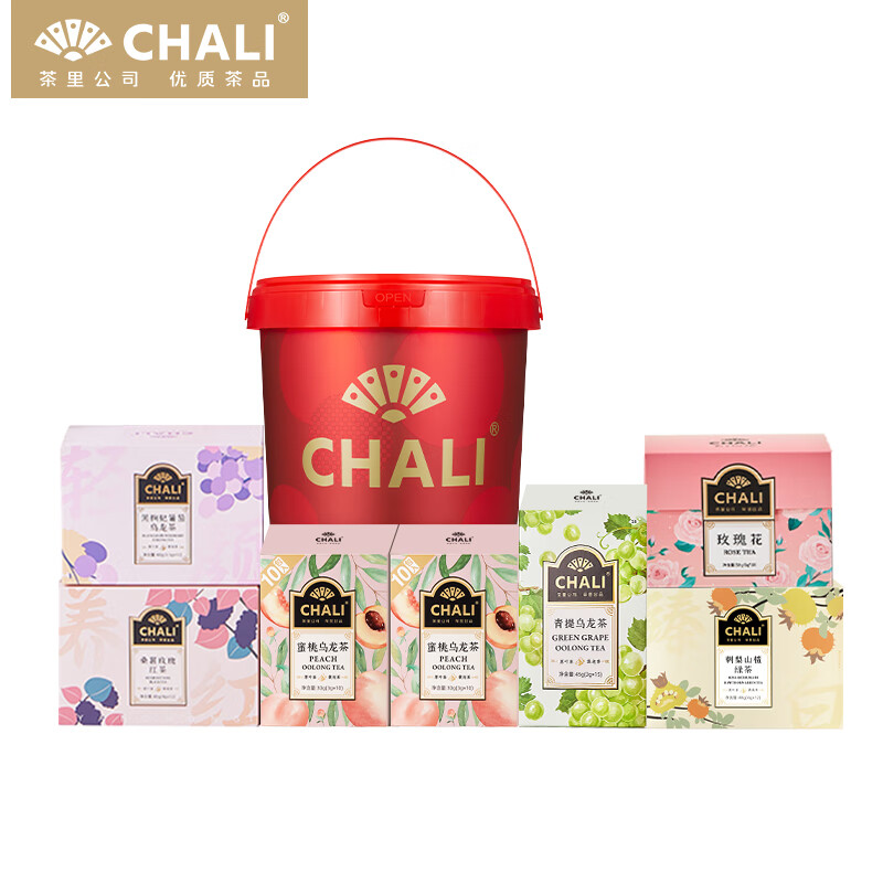 CHALI茶里公司 茶叶 满分超级桶300g黑枸杞桑葚玫瑰花蜜桃乌龙果茶茶包