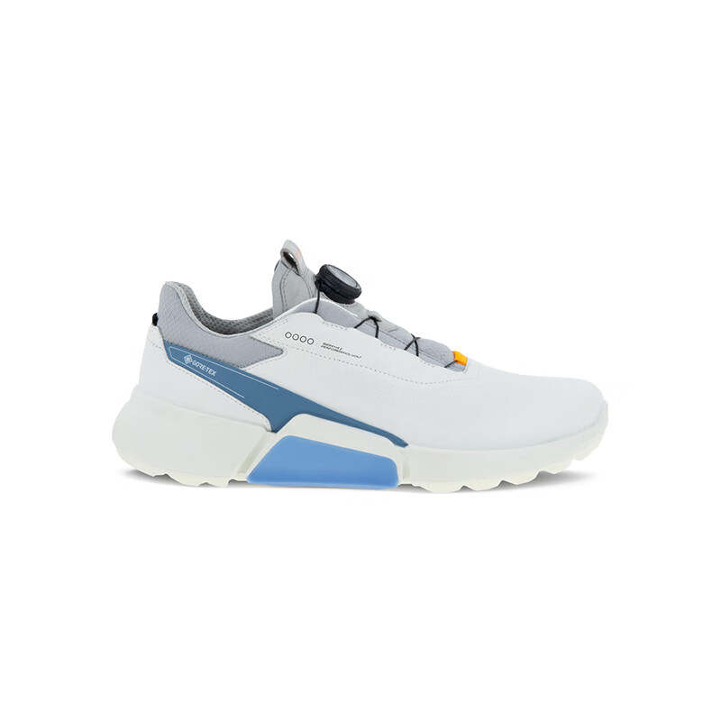 爱步（ECCO）GOLF BIOM H4系列 23年新款防滑透气快速系带 男士高尔夫球鞋 白蓝/WHITE/RETRO BLUE  标准39/US5-5.5