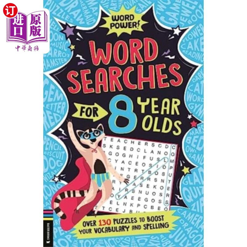 海外直订wordsearches for 8 year olds 8岁儿童的词汇搜索
