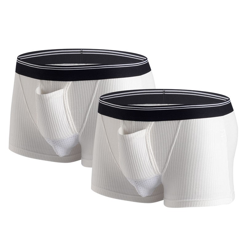 伦洛弗男士内裤枪弹分离内裤男棉质透气索曲精张脉静阴囊托囊袋平角内