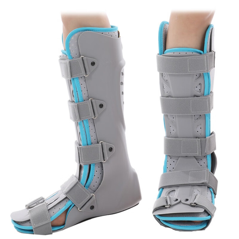 灰色足托踝足固定支具白天日用足部行走透气绑带足托 加强款 l右