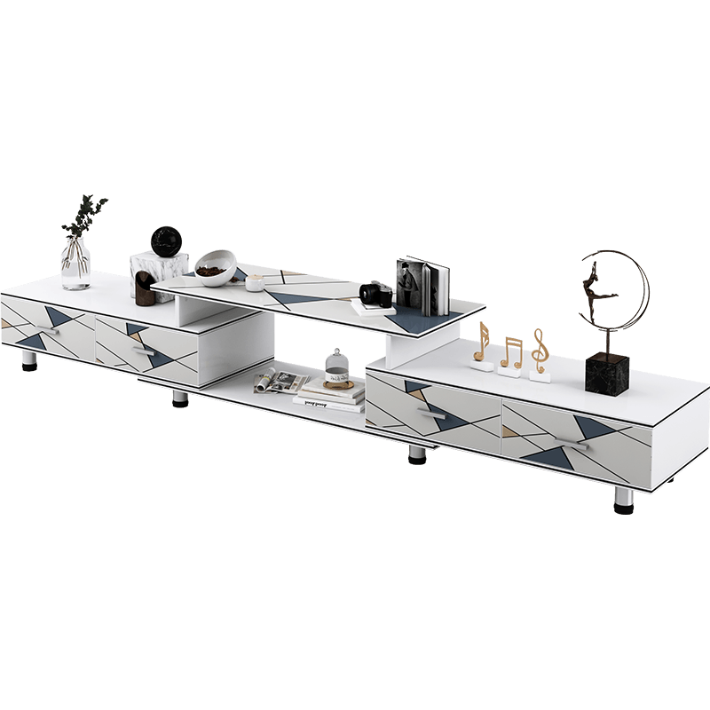 米昊 电视柜茶几组合套装 客厅加厚电视机柜现代简约客厅小户型伸缩电视柜茶几 【伸缩组合电视柜茶几套装】米兰印象色