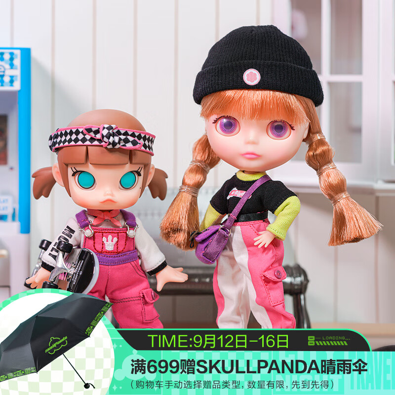 POP MART泡泡玛特 molly与Blythe滑行可动人偶套装手办bjd公仔玩具礼物娃娃潮玩 Molly与Blythe滑行可动人偶套装