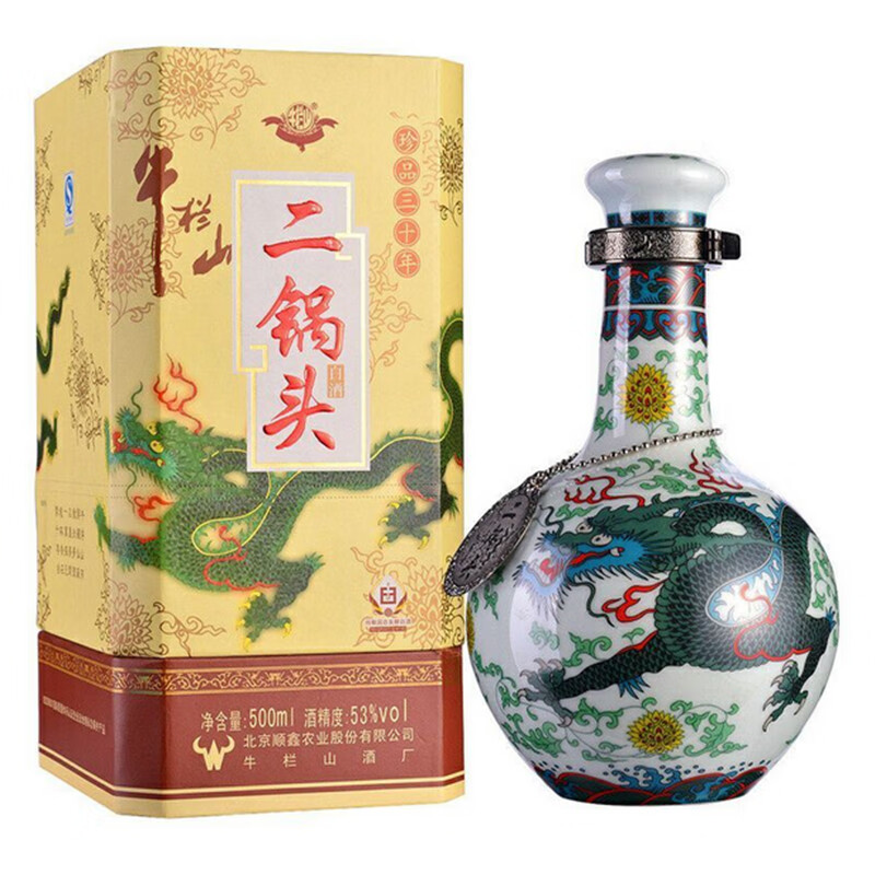 牛栏山二锅头珍品30 牛栏山青龙清香型白酒 53度 500ml 1瓶 2023年