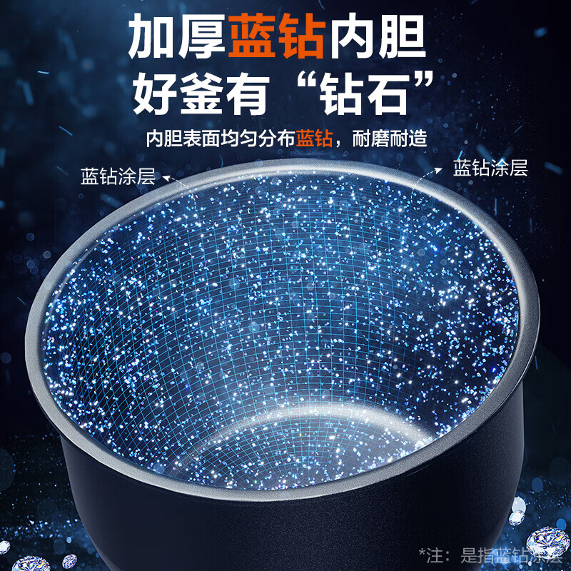 苏泊尔(SUPOR) 电饭煲家用电饭锅5升大容量蓝钻内胆预约智能煮饭锅多功能蒸饭锅煮粥50FC975 【可做蛋糕煲仔饭锅巴饭】