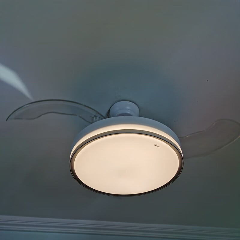 公牛美的风扇灯吊扇灯家用一体吊灯餐厅客厅卧室隐形吸顶带电风扇新款