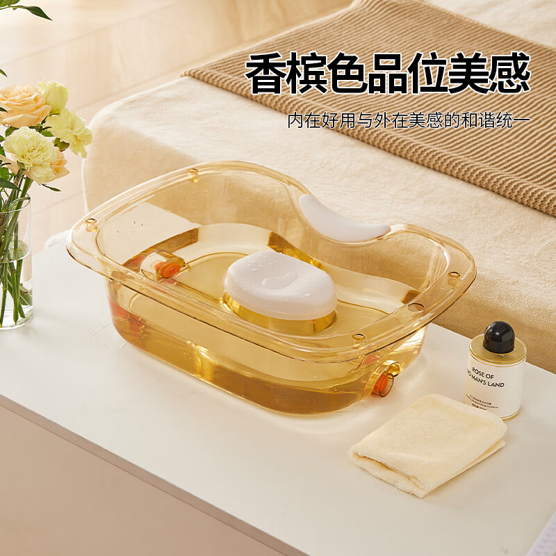本来新选泡头盆中药养发水循环加热恒温头疗洗头盆平躺式大号家用洗头神器 香槟色【软头垫】+U型雨淋增压+蒸汽加热仪40-60度