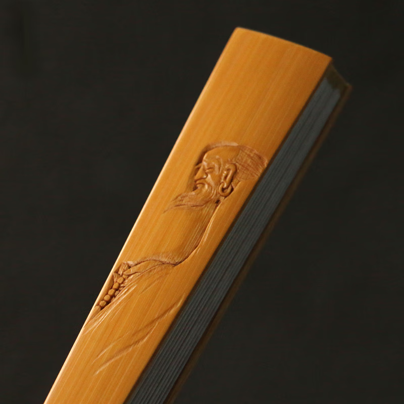 毅树天下(yishutianxia)精品名家书文黄手工雕刻"达摩"图老玉竹文玩竹