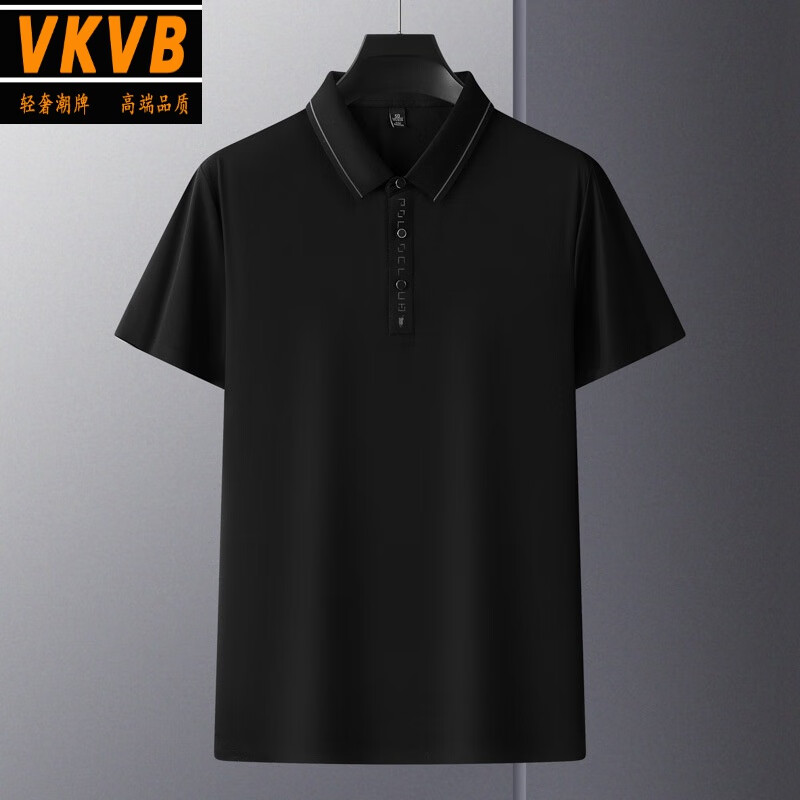 vkvb品牌轻奢男装中青年夏季休闲大码轻商务风格上衣polo衫短袖上衣服