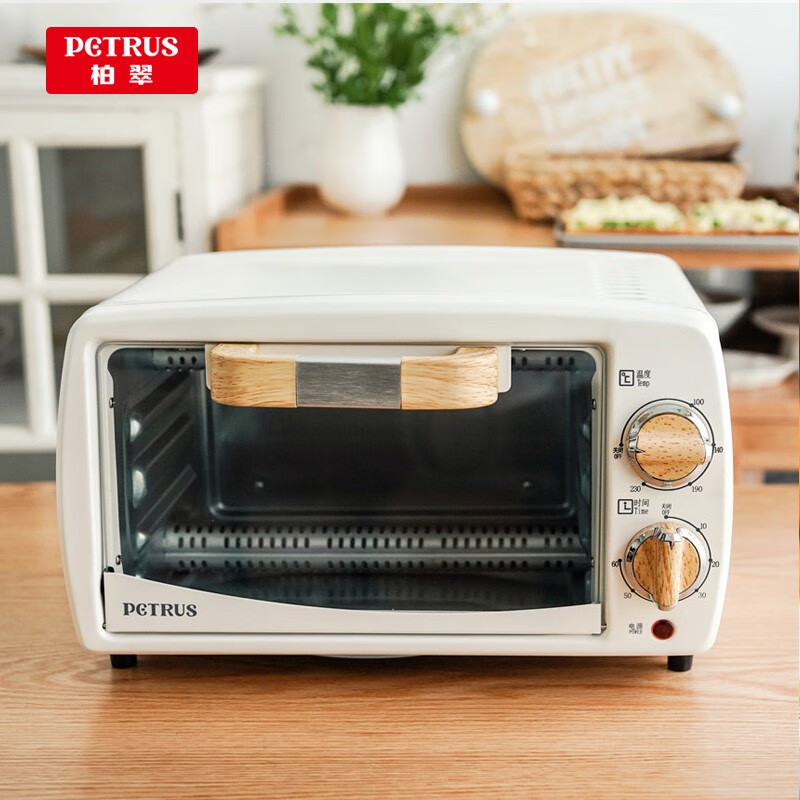 柏翠 (petrus) 电烤箱家用多功能迷你小烤箱10.5升家用容量小型烘焙双层发热管PET11