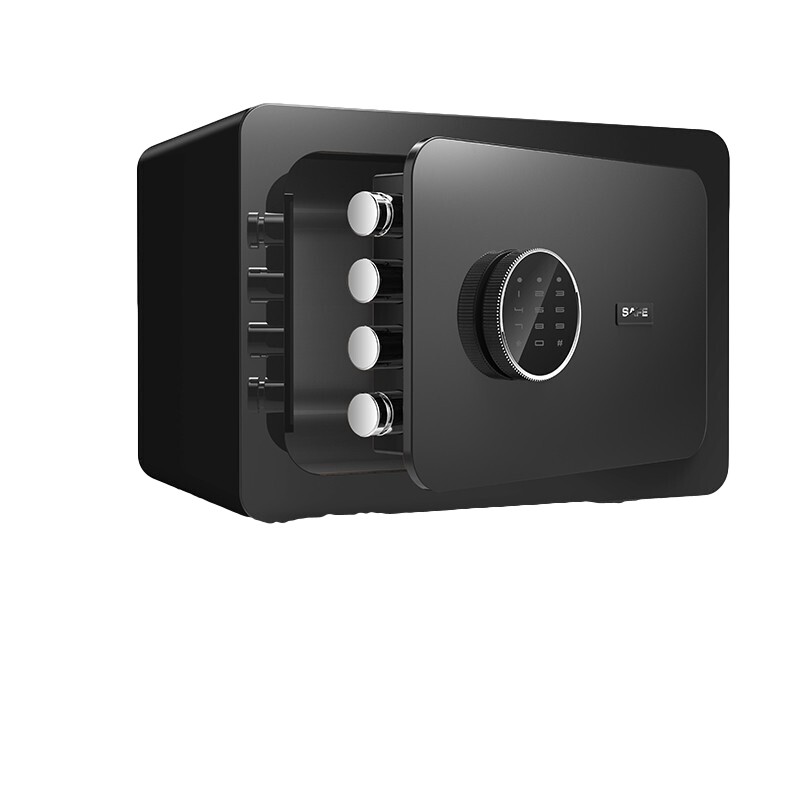竹特 保险柜 小型保险箱 远程密钥电子密码指纹入墙入柜固定全钢防盗