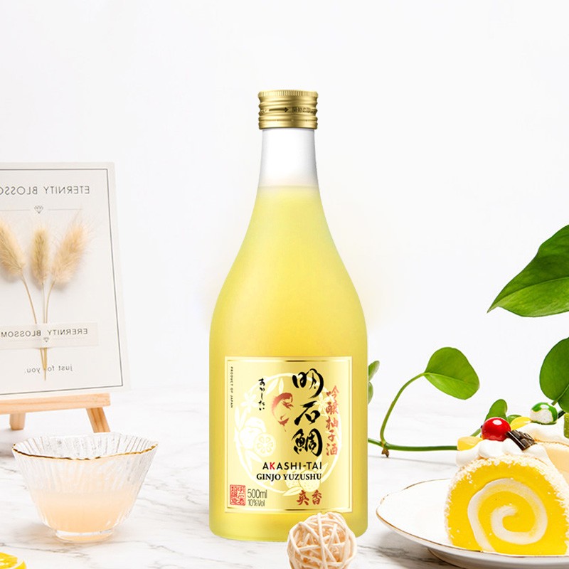 日本明石鲷(AKASHI-TAI)原装进口吟酿柚子酒 洋酒 果酒 单支500ml