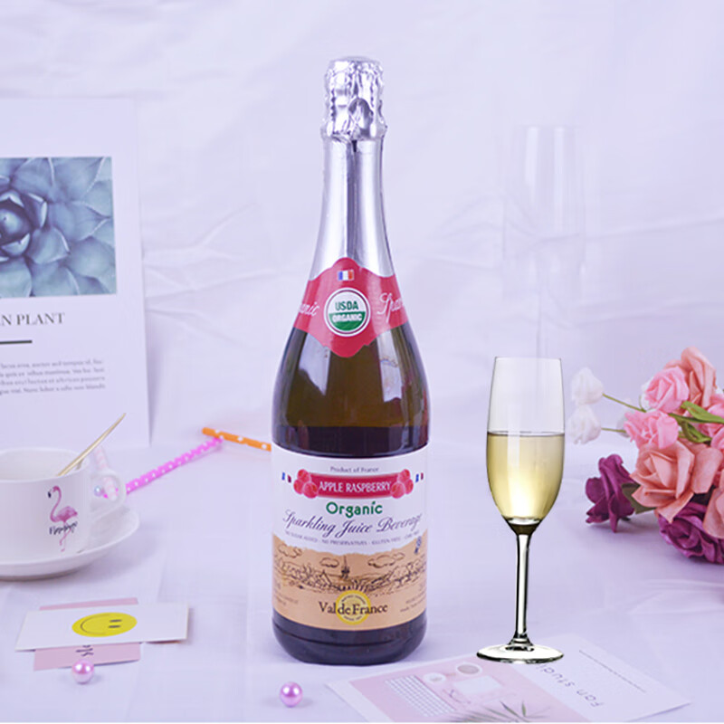 沃迪安法国沃迪安树莓味无醇婚庆气泡女士起泡酒诺曼底无酒精苹果汁