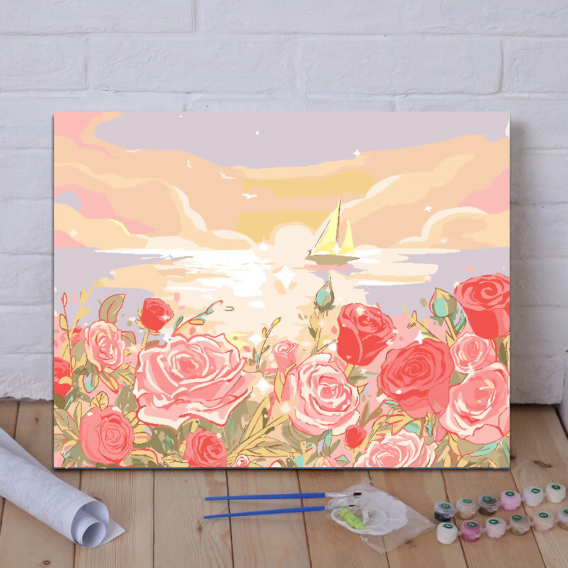 数字油画diy手绘填色丙烯颜料儿童卧室装饰字画挂画 40*50-xh-a200 40