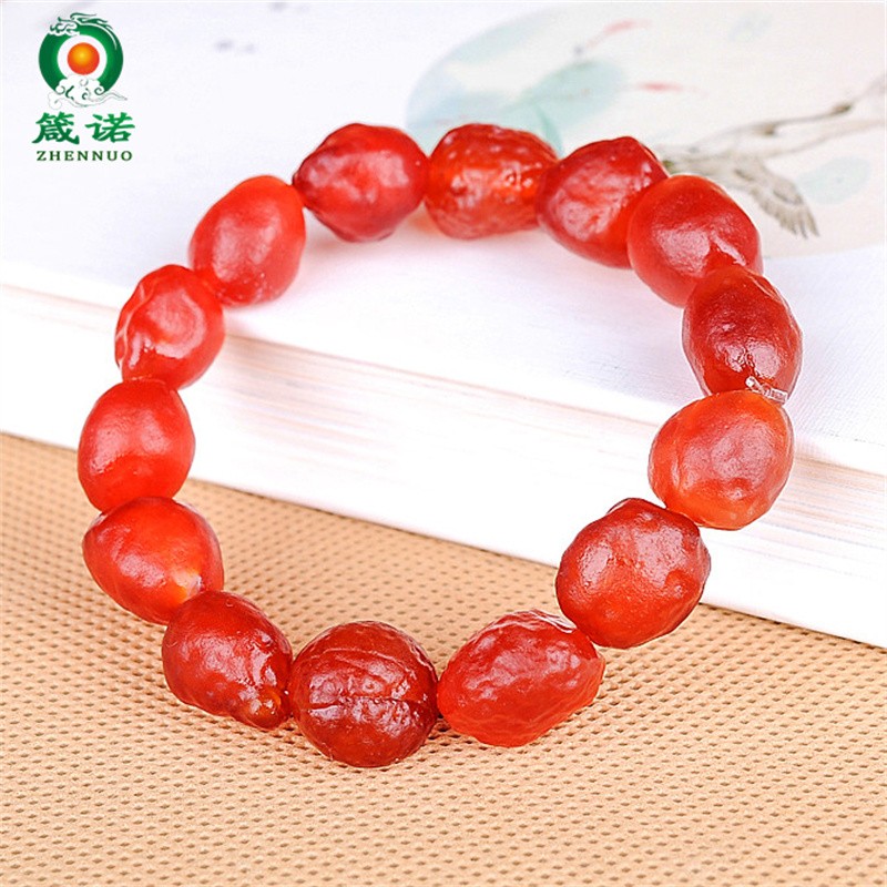 箴诺 天然阿拉善葡萄干原石红玛瑙手链手串男女本命年玉髓玉石手珠