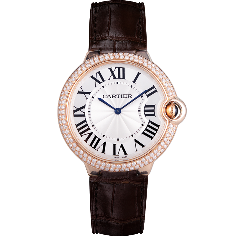 【二手95新】卡地亚蓝气球系列18k玫瑰金后镶钻手动机械手表男表w