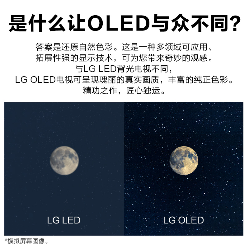 LG OLED55A1PCA 55英寸 OLED 4K超高清 影院还原科技 防蓝光护眼 杜比视界IQ α7第四代芯片 全面屏智能电视