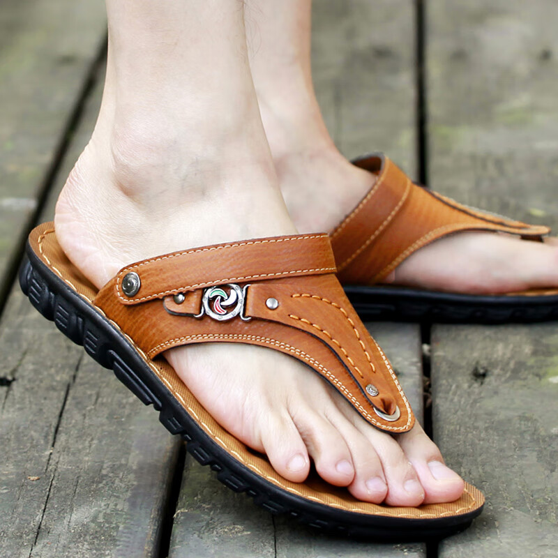 fyvg凉鞋男款新款防滑开车凉鞋男夏季夹趾沙滩鞋韩版潮流防滑两用人字