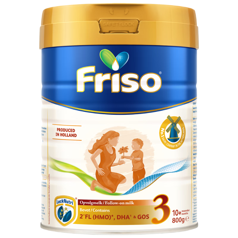 美素佳兒（Friso）荷蘭白金HMO升級(jí)版3段（10個(gè)月以上） 幼兒配方奶粉800g/罐