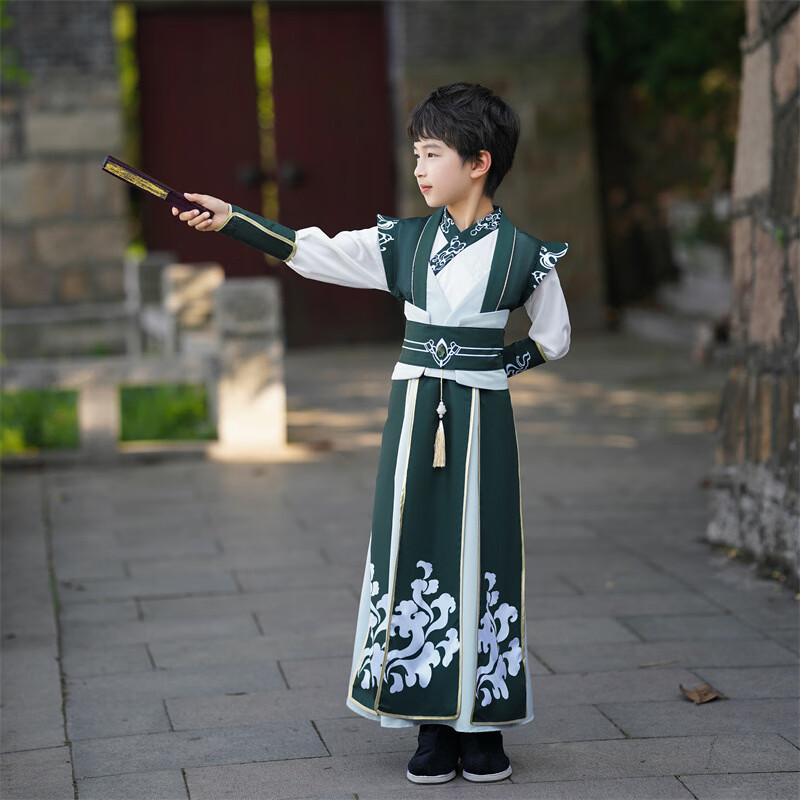 泊成筱汉服男童春秋少爷服古风男孩童装超仙儿童夏季国学服古装唐装