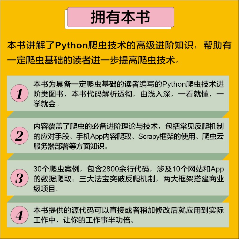 零基础学Python网络爬虫案例实战全流程详解(高级进阶篇)详情图