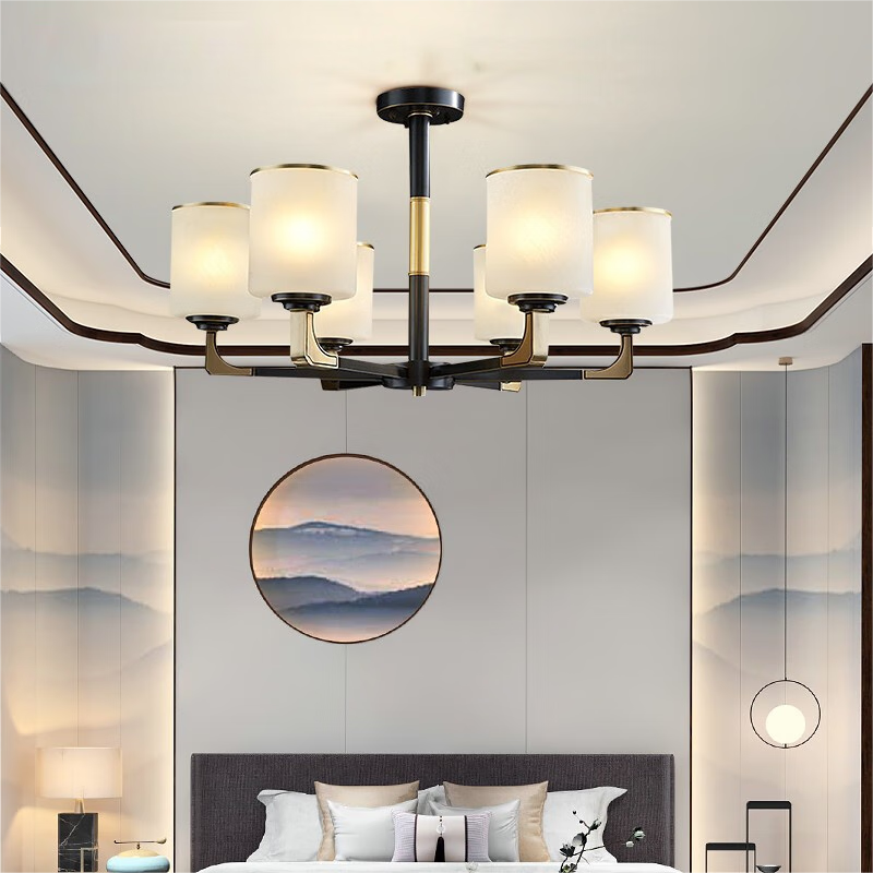 欧普灯具新中式吊灯客厅灯全铜吊灯餐厅卧室灯简约中式风格灯饰灯具 6