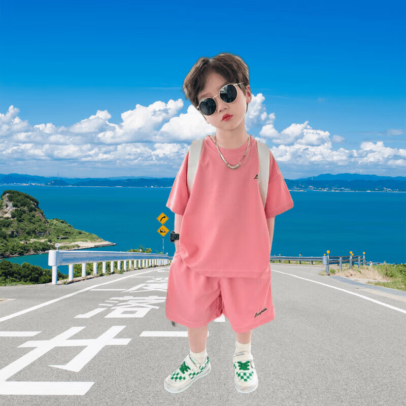 莱鸣5个月-10岁小孩子穿的男童夏装两件套运动衣服宝宝夏季男小童装潮